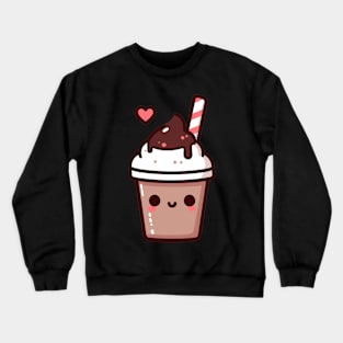 Kawaii Cute Chocolate Milkshake | Cute Kawaii Art for Kawaii Lovers Crewneck Sweatshirt